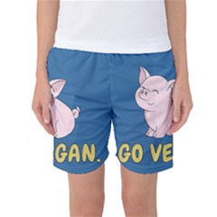 Go Vegan - Cute Pig Women s Basketball Shorts by Valentinaart