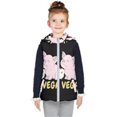 Go Vegan - Cute Pig And Chicken Kid s Puffer Vest by Valentinaart