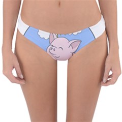 Go Vegan - Cute Pig And Chicken Reversible Hipster Bikini Bottoms by Valentinaart
