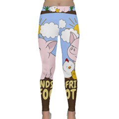 Friends Not Food - Cute Pig And Chicken Classic Yoga Leggings by Valentinaart