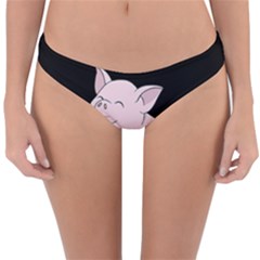 Friends Not Food - Cute Pig And Chicken Reversible Hipster Bikini Bottoms by Valentinaart