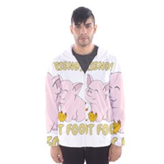 Friends Not Food - Cute Pig And Chicken Hooded Wind Breaker (men) by Valentinaart