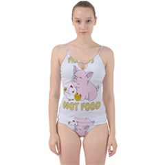 Friends Not Food - Cute Pig And Chicken Cut Out Top Tankini Set by Valentinaart