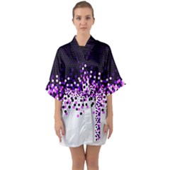 Flat Tech Camouflage Reverse Purple Quarter Sleeve Kimono Robe by jumpercat