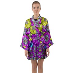 Fantasy Bloom In Spring Time Lively Colors Long Sleeve Kimono Robe by pepitasart