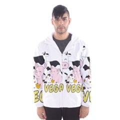 Friends Not Food - Cute Pig And Chicken Hooded Wind Breaker (men) by Valentinaart