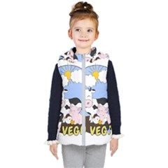 Friends Not Food - Cute Cow, Pig And Chicken Kid s Puffer Vest by Valentinaart