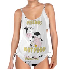 Friends Not Food - Cute Cow, Pig And Chicken Tankini Set by Valentinaart