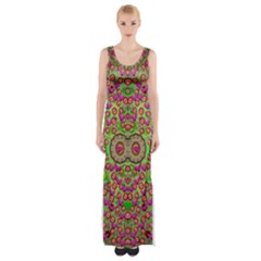 Love The Wood Garden Of Apples Maxi Thigh Split Dress by pepitasart