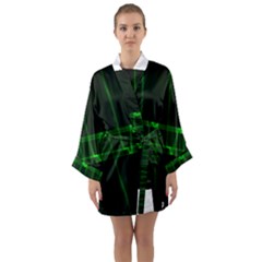 Background Signal Light Glow Green Long Sleeve Kimono Robe by Nexatart