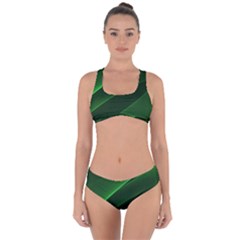 Background Light Glow Green Criss Cross Bikini Set
