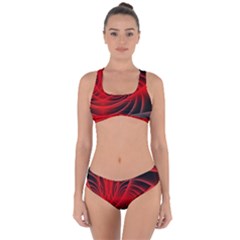 Red Abstract Art Background Digital Criss Cross Bikini Set by Nexatart
