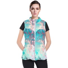 Background Art Abstract Watercolor Women s Puffer Vest