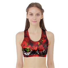 Strawberry Fruit Food Art Abstract Sports Bra With Border by Nexatart