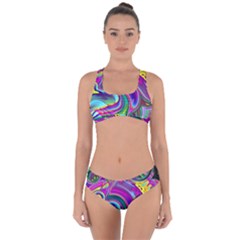 Background Art Abstract Watercolor Criss Cross Bikini Set