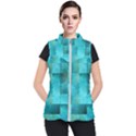 Background Squares Blue Green Women s Puffer Vest View1