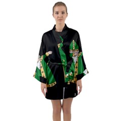  St  Patrick  Dabbing Long Sleeve Kimono Robe by Valentinaart