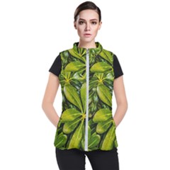 Top View Leaves Women s Puffer Vest by dflcprints