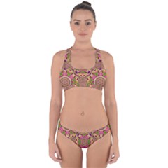 Jungle Flowers In Paradise  Lovely Chic Colors Cross Back Hipster Bikini Set by pepitasart