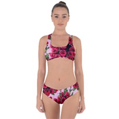 Roses Pink Criss Cross Bikini Set by snowwhitegirl