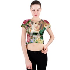 Little Girl Victorian Collage Crew Neck Crop Top