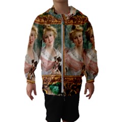 Victorian Collage Of Woman Hooded Wind Breaker (kids)