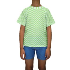 Green Chevron Kids  Short Sleeve Swimwear by snowwhitegirl