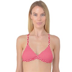 Red Chevron Reversible Tri Bikini Top