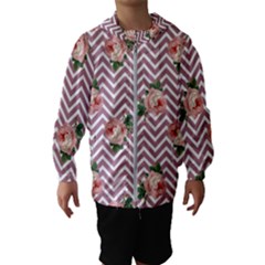 Violet Chevron Rose Hooded Wind Breaker (kids)