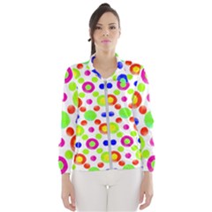 Multicolored Circles Motif Pattern Wind Breaker (women) by dflcprints