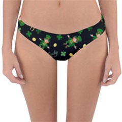 St Patricks Day Pattern Reversible Hipster Bikini Bottoms by Valentinaart