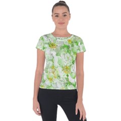 Light Floral Collage  Short Sleeve Sports Top  by dflcprints