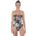 Rose Bushes Brown Tie Back One Piece Swimsuit View1