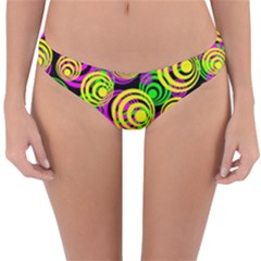 Bright Yellow Pink And Green Neon Circles Reversible Hipster Bikini Bottoms by PodArtist