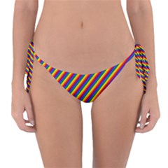 Gay Pride Flag Candy Cane Diagonal Stripe Reversible Bikini Bottom by PodArtist