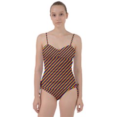 Gay Pride Flag Candy Cane Diagonal Stripe Sweetheart Tankini Set by PodArtist