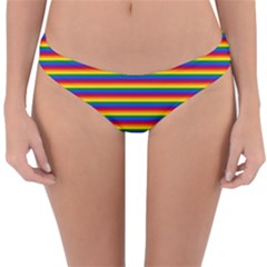 Horizontal Gay Pride Rainbow Flag Pin Stripes Reversible Hipster Bikini Bottoms