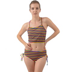 Horizontal Gay Pride Rainbow Flag Pin Stripes Mini Tank Bikini Set by PodArtist