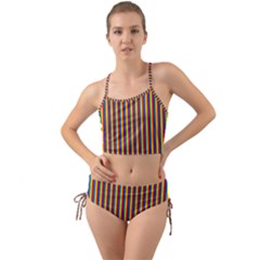 Vertical Gay Pride Rainbow Flag Pin Stripes Mini Tank Bikini Set by PodArtist