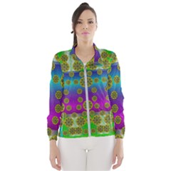 Celtic Mosaic With Wonderful Flowers Wind Breaker (women) by pepitasart