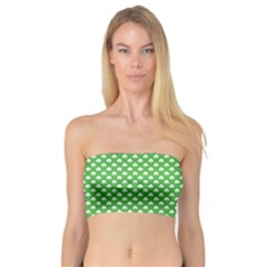 White Heart-shaped Clover On Green St  Patrick s Day Bandeau Top by PodArtist