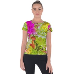 Colored Plants Photo Short Sleeve Sports Top  by dflcprints