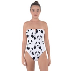 Panda Pattern Tie Back One Piece Swimsuit