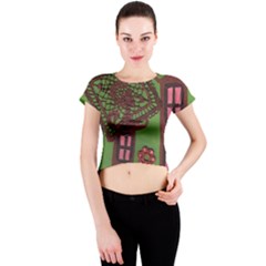 Kite In The Sky Crew Neck Crop Top