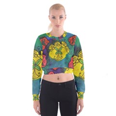 Cross Flowers Cropped Sweatshirt