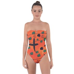 Egg Amongst Crosses Tie Back One Piece Swimsuit