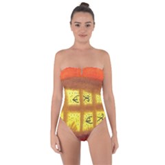 Fish Egg Tie Back One Piece Swimsuit