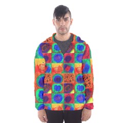 Water Color Eggs Tile Hooded Wind Breaker (men)