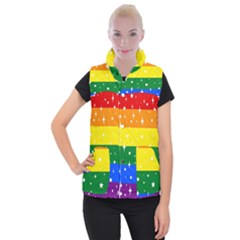 Sparkly Rainbow Flag Women s Button Up Vest by Valentinaart