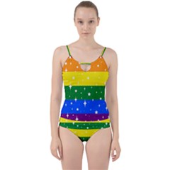 Sparkly Rainbow Flag Cut Out Top Tankini Set by Valentinaart